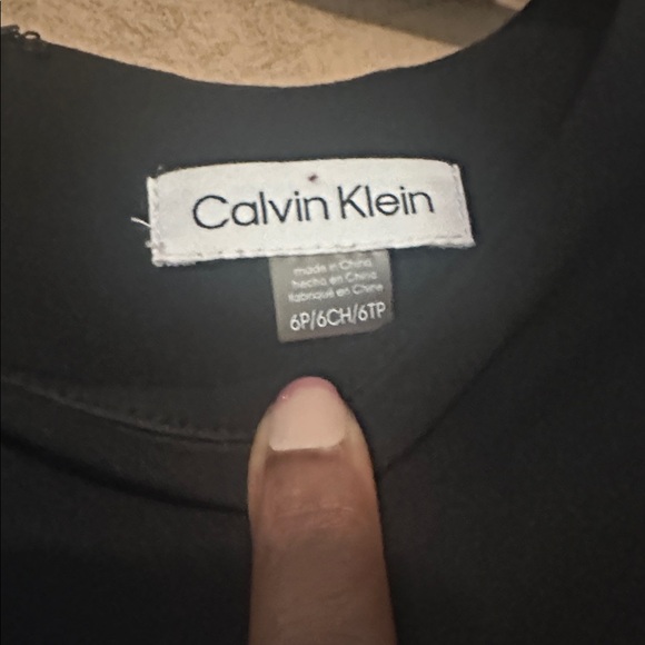 Calvin Klein Black Dress with Sequin Sleeves - Picture 2 of 5